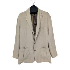 The Territory Aheah Blazer Size L Sport Coat 100& Linen Timeless Office Neutral